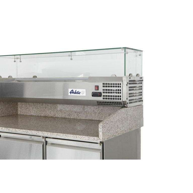 Saladette pizza 3 portes avec vitrine réfrigérée 380+40L_2