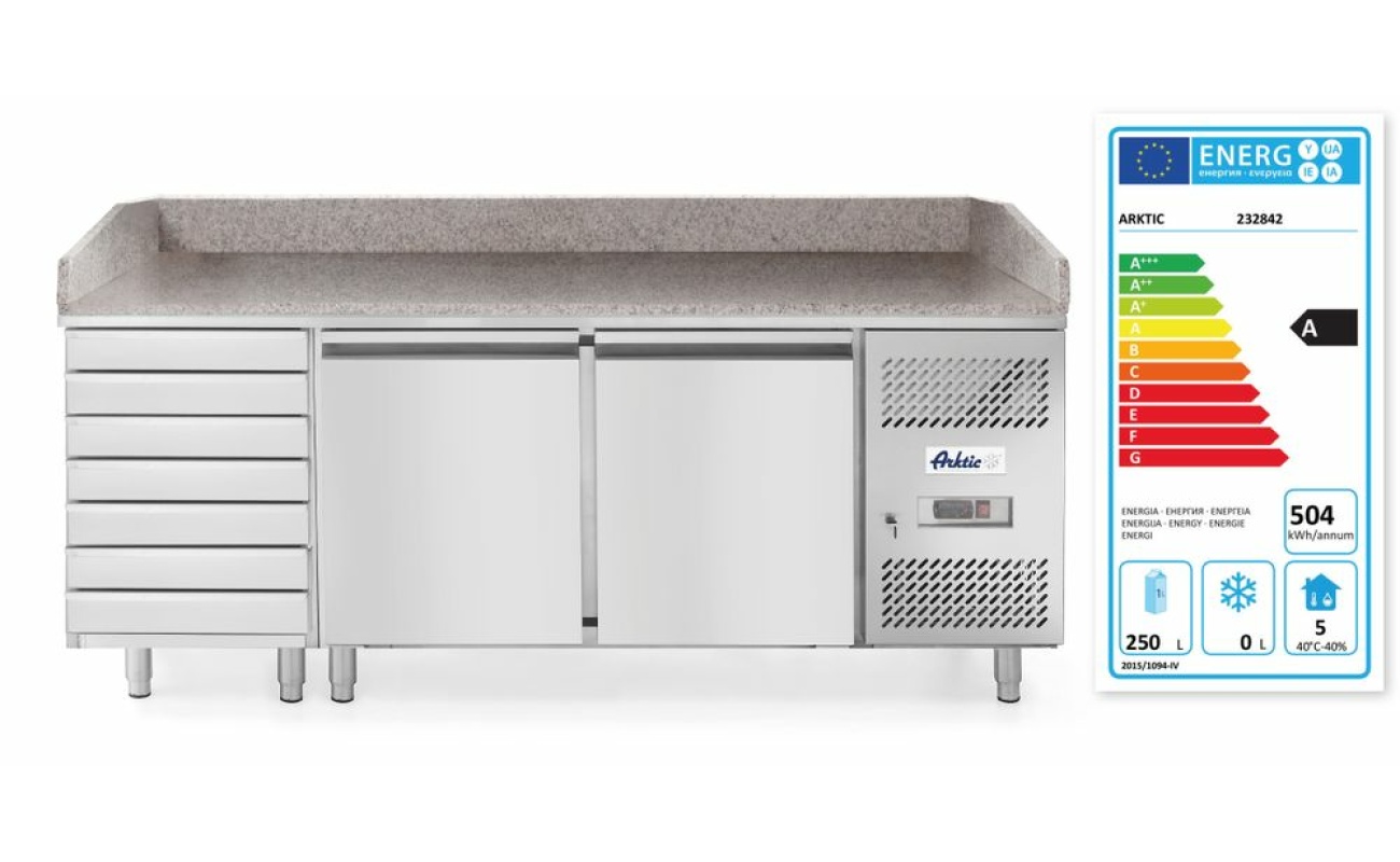 Saladette pizza avec 2 portes et 7 tiroirs 280L_2