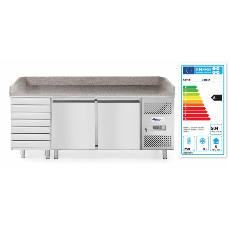 Saladette pizza avec 2 portes et 7 tiroirs 280L_2
