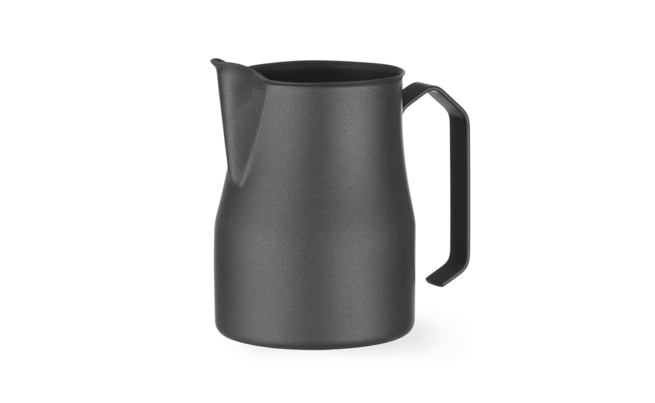 Pot à lait noir mat avec bec verseur en forme V
