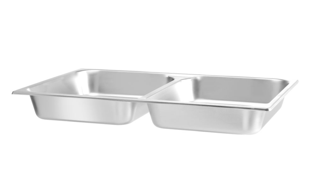 Bac GN 1/1 pour chafing dish avec 2 compartiments