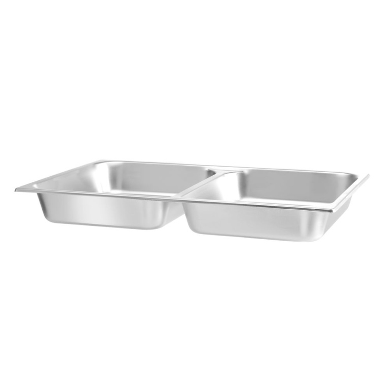 Bac GN 1/1 pour chafing dish avec 2 compartiments