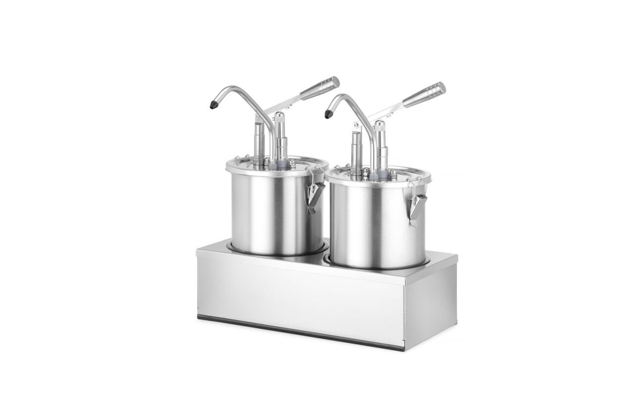 Set : 2 distributeurs de sauce en acier inoxydable avec pompe_2