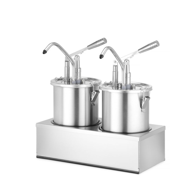 Set : 2 distributeurs de sauce en acier inoxydable avec pompe_2