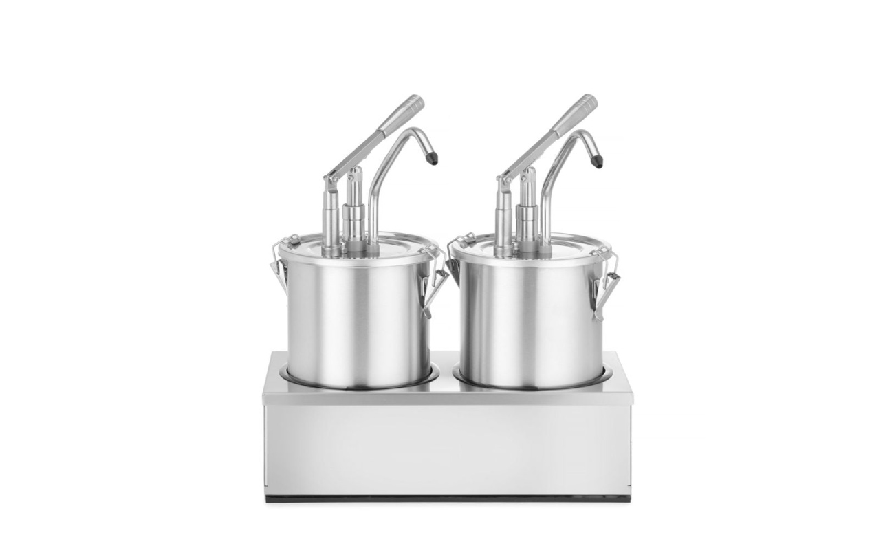 Set : 2 distributeurs de sauce en acier inoxydable avec pompe