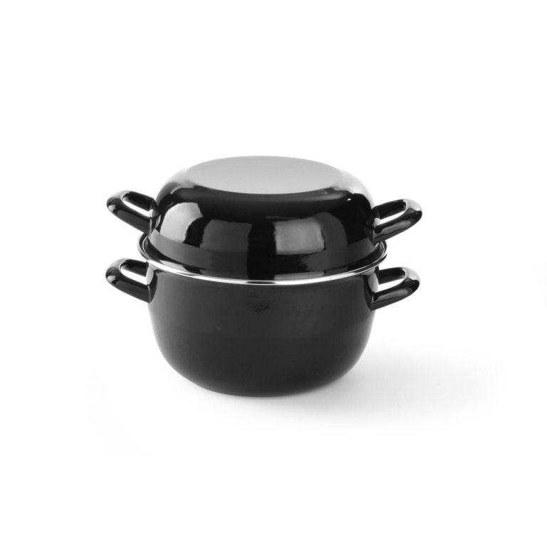 Cocotte à moules émaillée - avec couvercle
