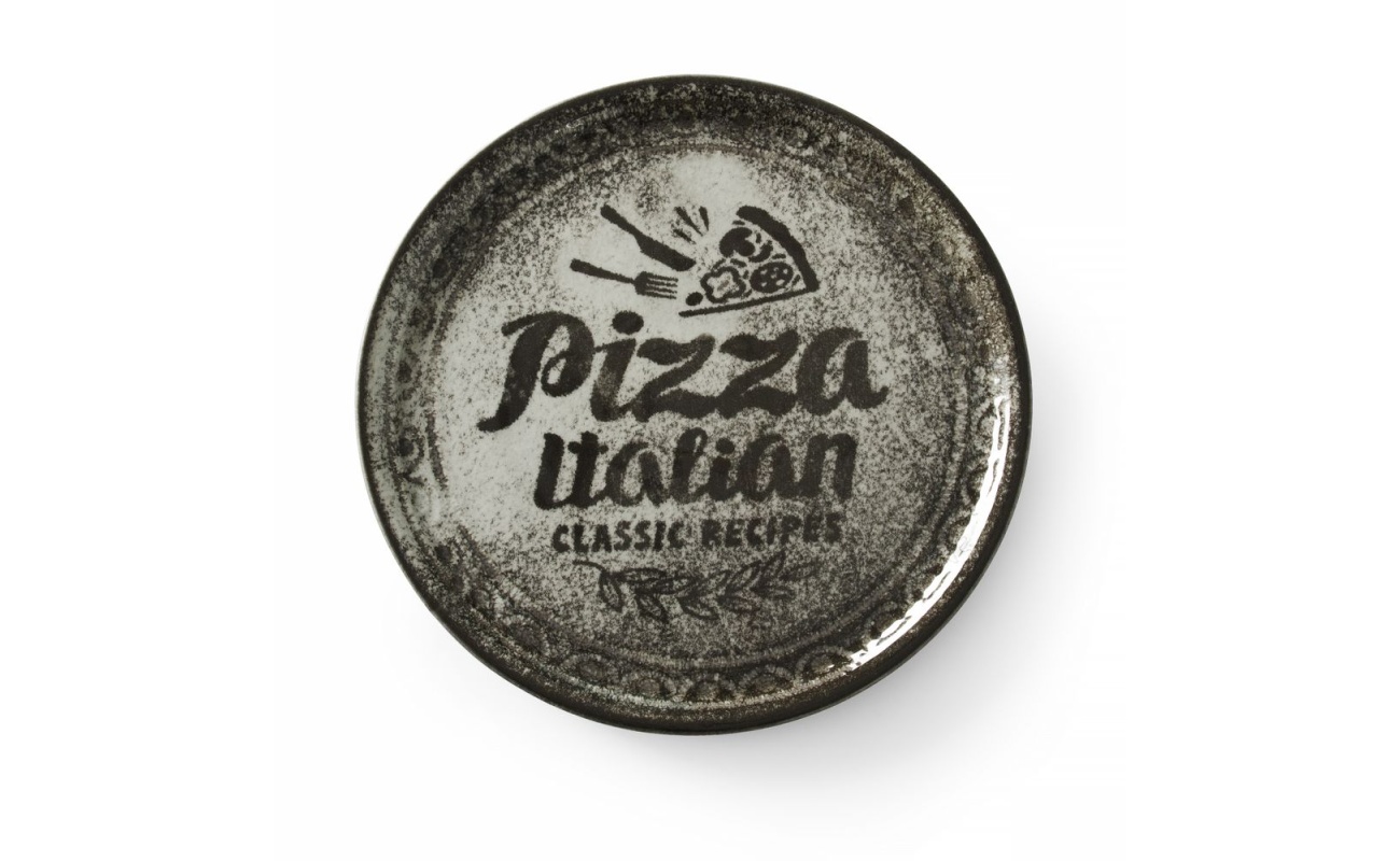 Assiette à pizza Recipe Collection Noir