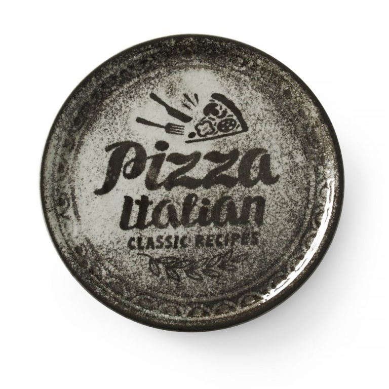 Assiette à pizza Recipe Collection Noir