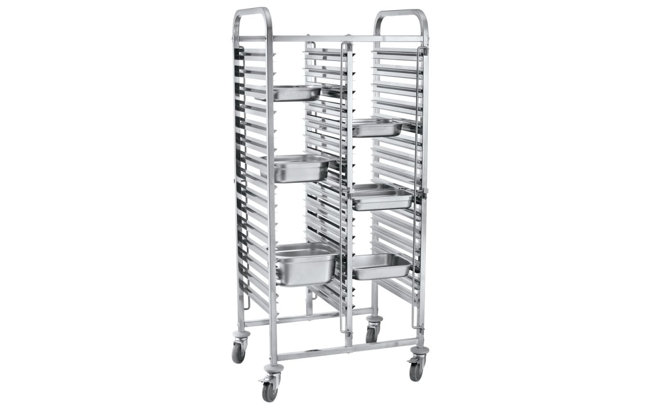 Chariot porte-plateaux double - 30 x GN 1/1