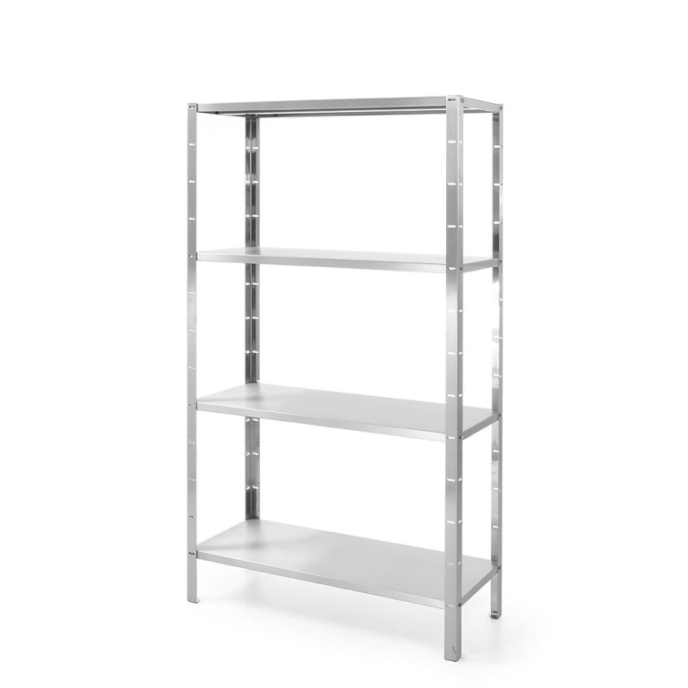 Rack de stockage avec 4 étagères pleines – vissé