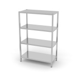 Rack de stockage avec 4 étagères pleines – vissé