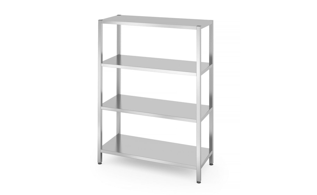 Rack de stockage avec 4 étagères pleines – vissé