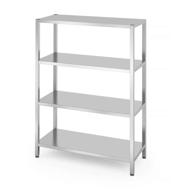 Rack de stockage avec 4 étagères pleines – vissé