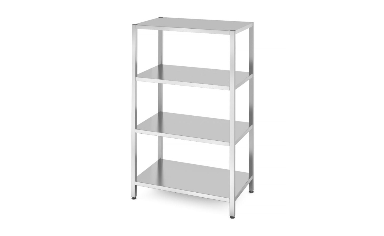 Rack de stockage avec 4 étagères pleines – vissé