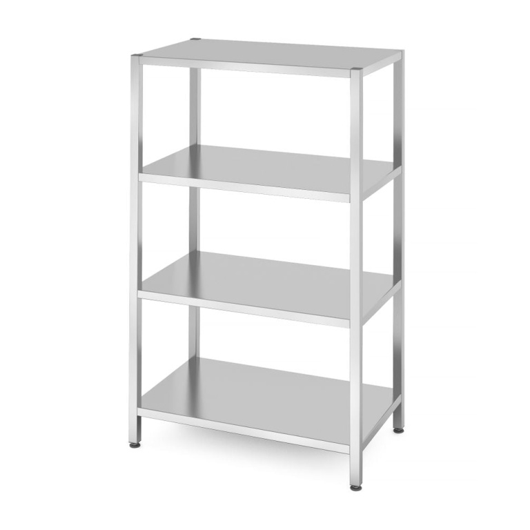 Rack de stockage avec 4 étagères pleines – vissé