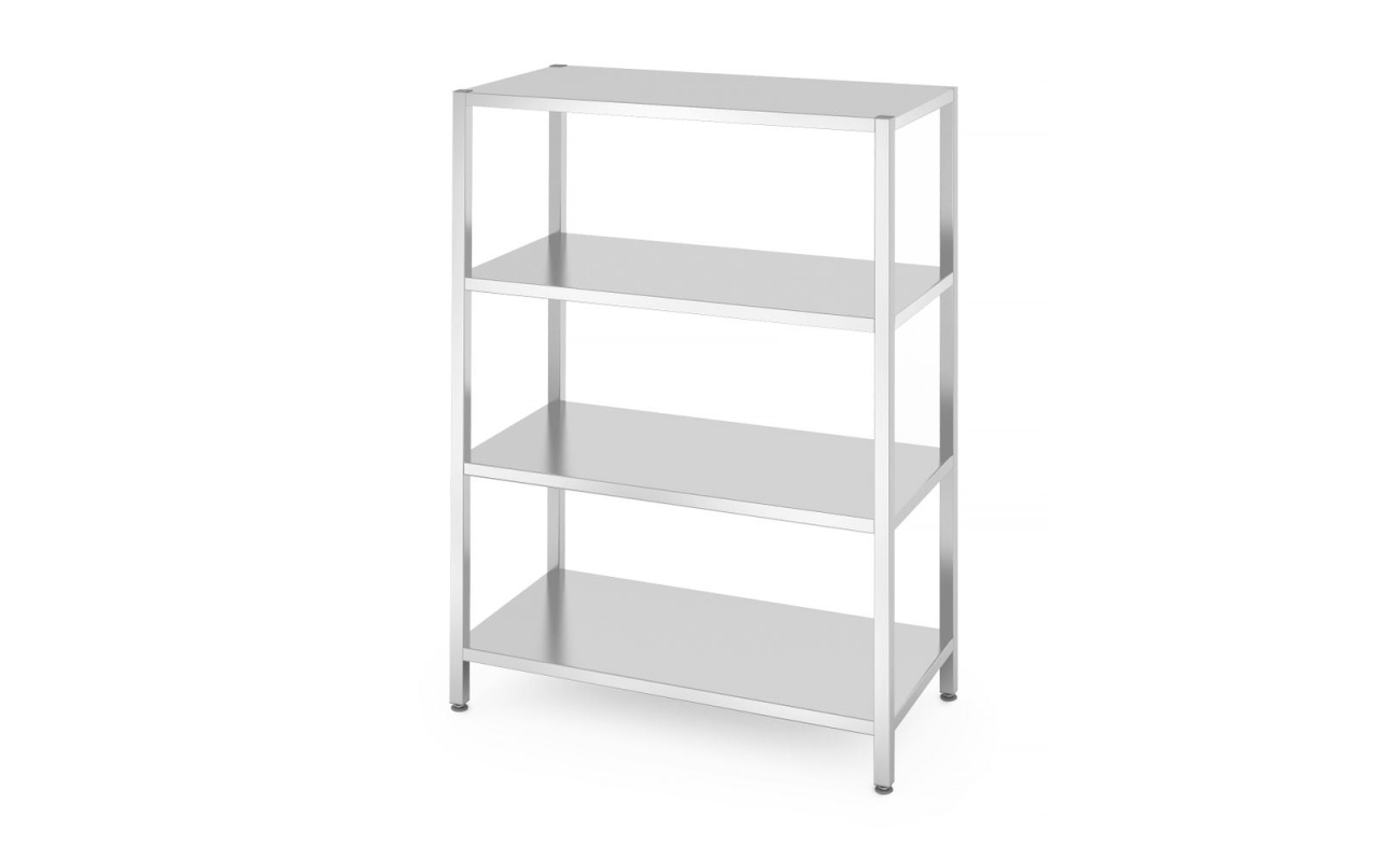 Rack de stockage avec 4 étagères pleines – vissé