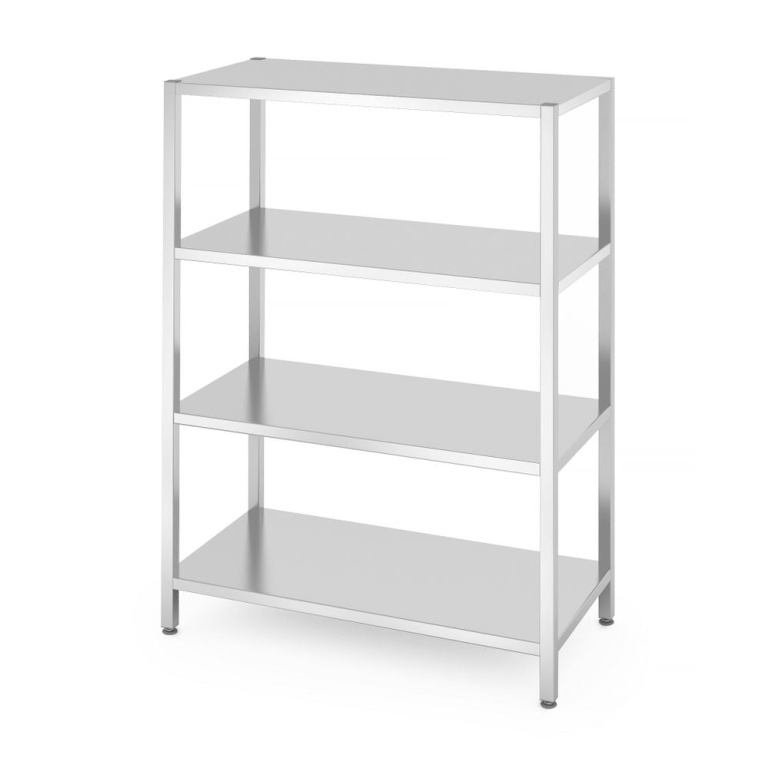 Rack de stockage avec 4 étagères pleines – vissé