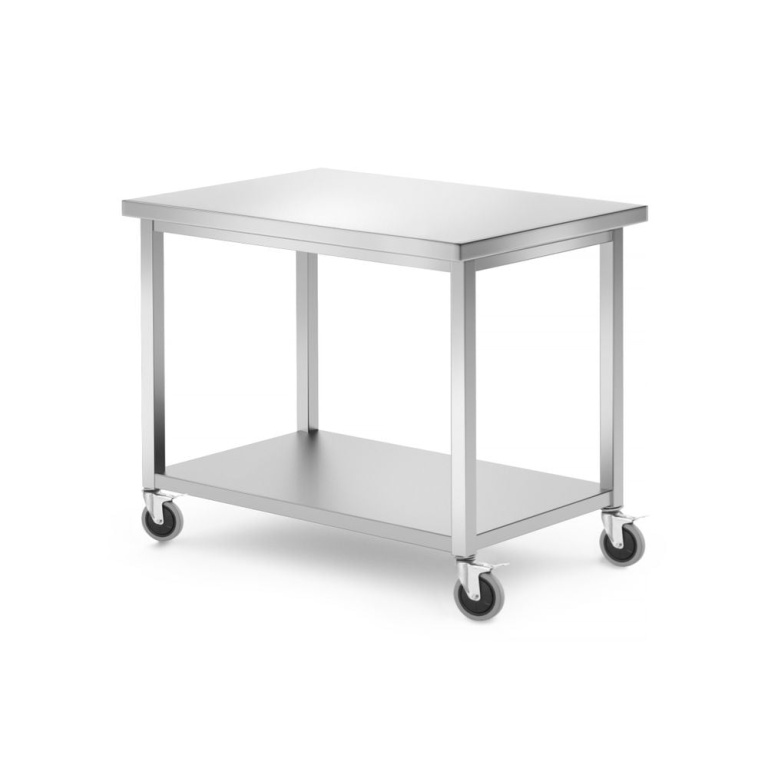 Table mobile avec étagère -vissée