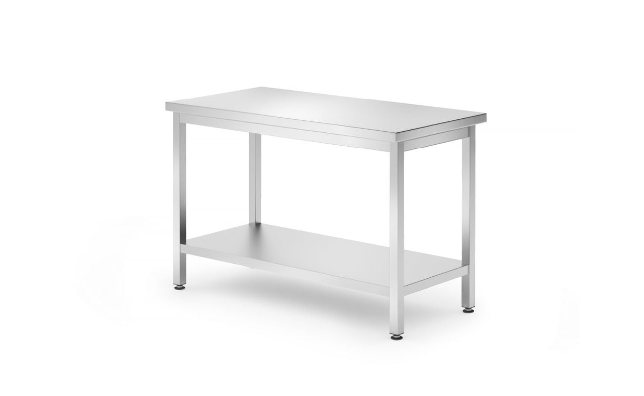Table de travail centrale avec étagère – vissée