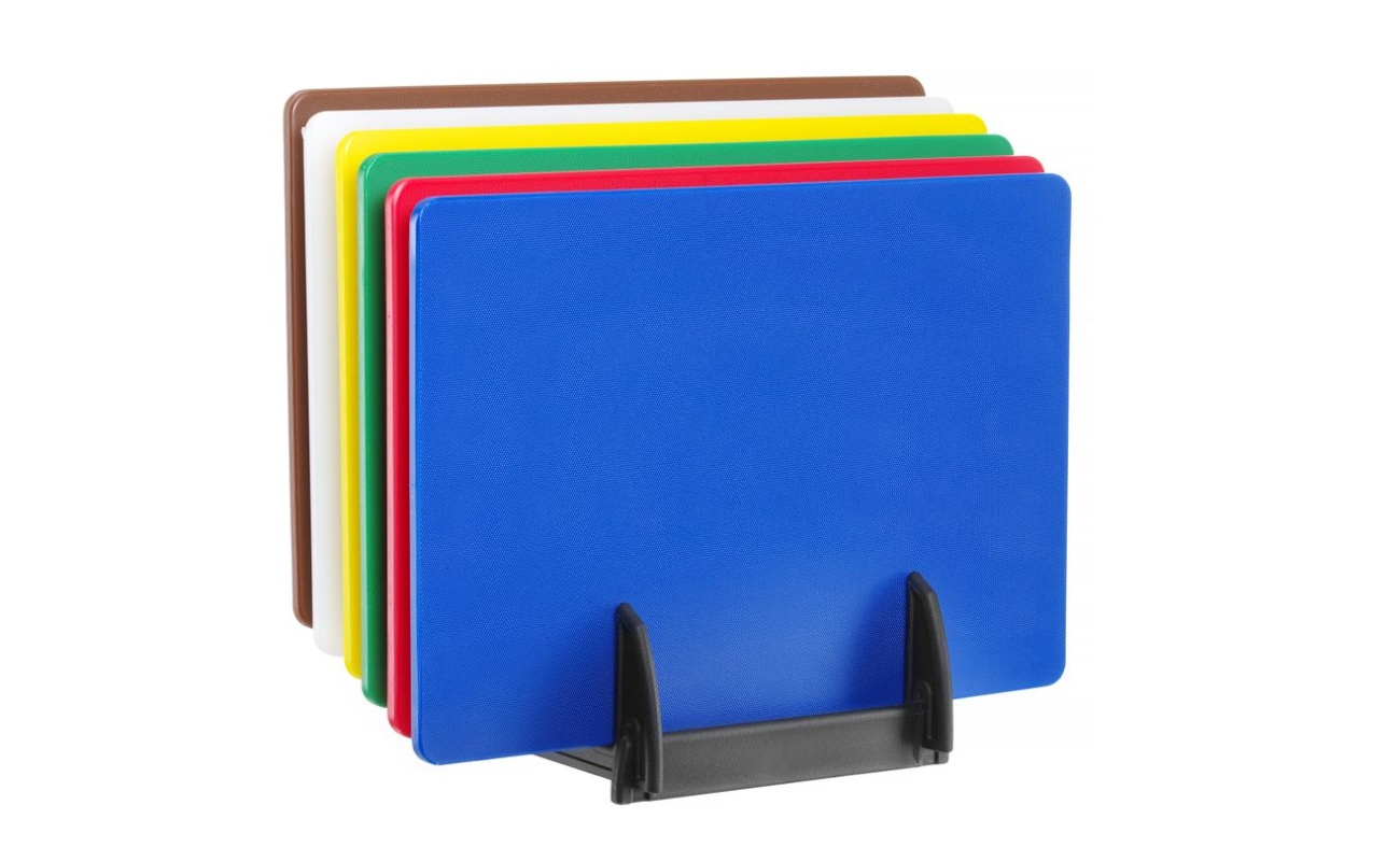 Set de 6 planches à découper HACCP avec rack