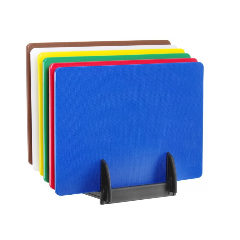 Set de 6 planches à découper HACCP avec rack