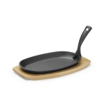 Plat en fonte avec dessous en bois et poignée avec pince_2