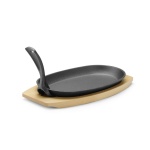 Plat en fonte avec dessous en bois et poignée avec pince_3