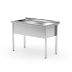 Table avec bac de lavage simple – soudée