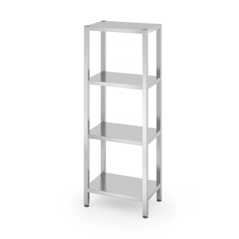Rack de stockage avec 4 étagères pleines – vissé