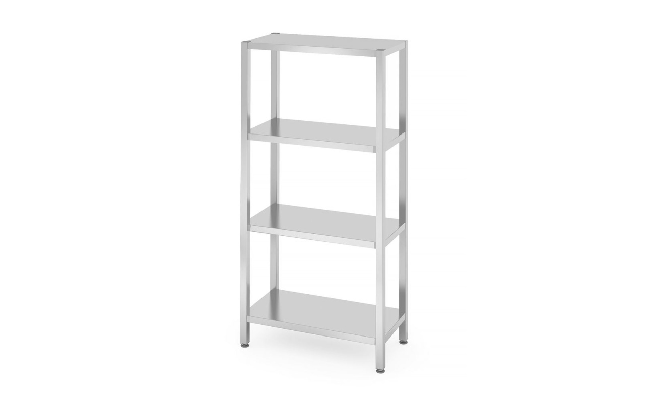 Rack de stockage avec 4 étagères pleines – vissé
