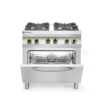 Cuisinière à gaz 4 feux avec four à convection GN 1/1_3
