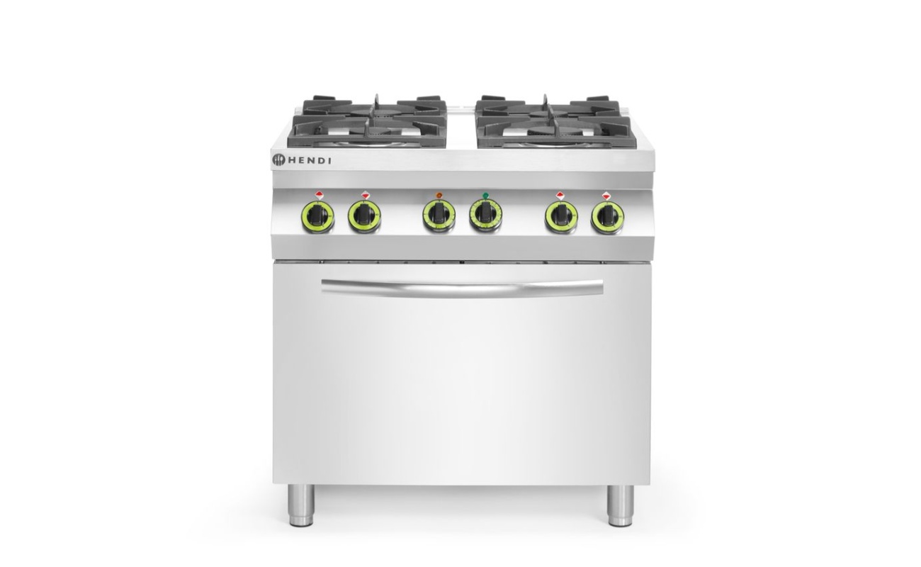 Cuisinière à gaz 4 feux avec four à convection GN 1/1