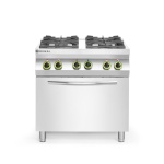 Cuisinière à gaz 4 feux avec four à convection GN 1/1