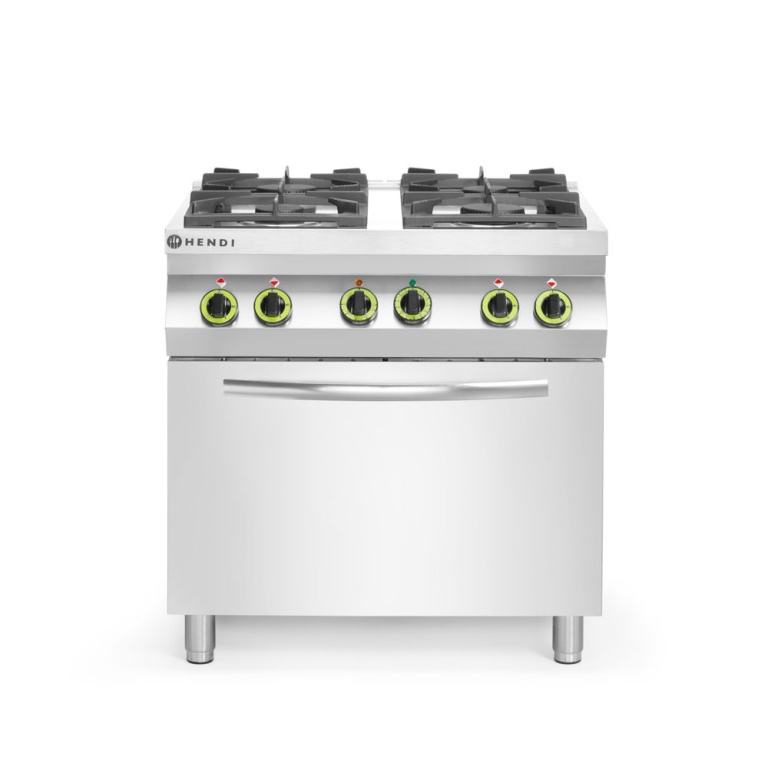 Cuisinière à gaz 4 feux avec four à convection GN 1/1