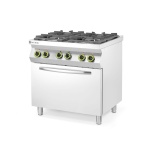 Cuisinière à gaz 4 feux avec four à convection GN 1/1_2
