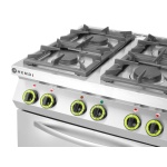 Cuisinière à gaz 4 feux avec four à convection GN 1/1_5
