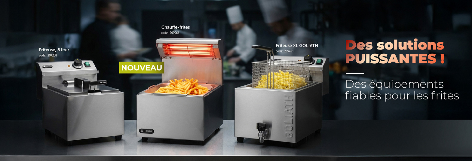 Chauffe-frites professionnel HENDI pour restauration rapide