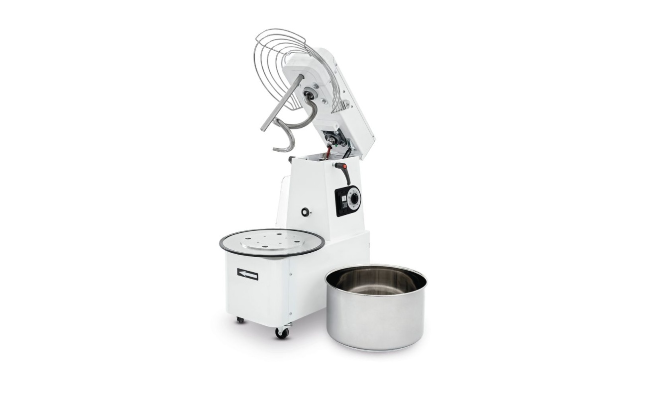 Pétrin à spiralé avec tête relevable et bol amovible