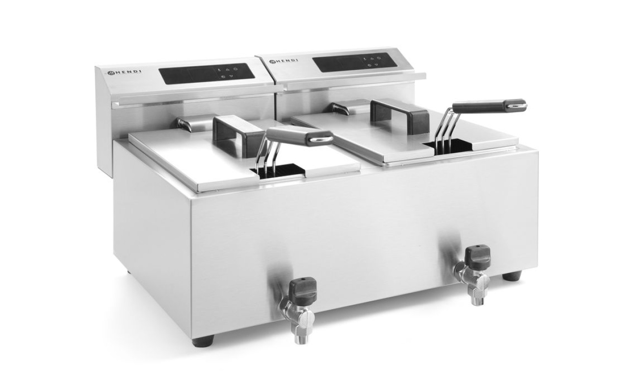 Friteuse Profi Line avec robinet de vidange numérique - 2 x 8 l_2