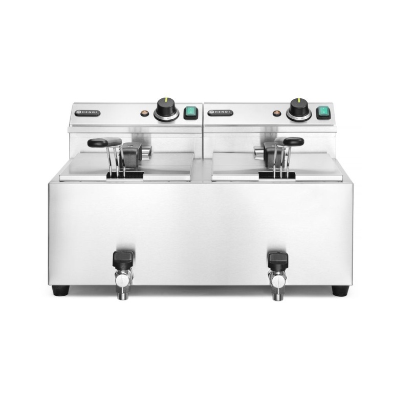 Friteuse Profi Line avec robinet de vidange - 2 x 8 l