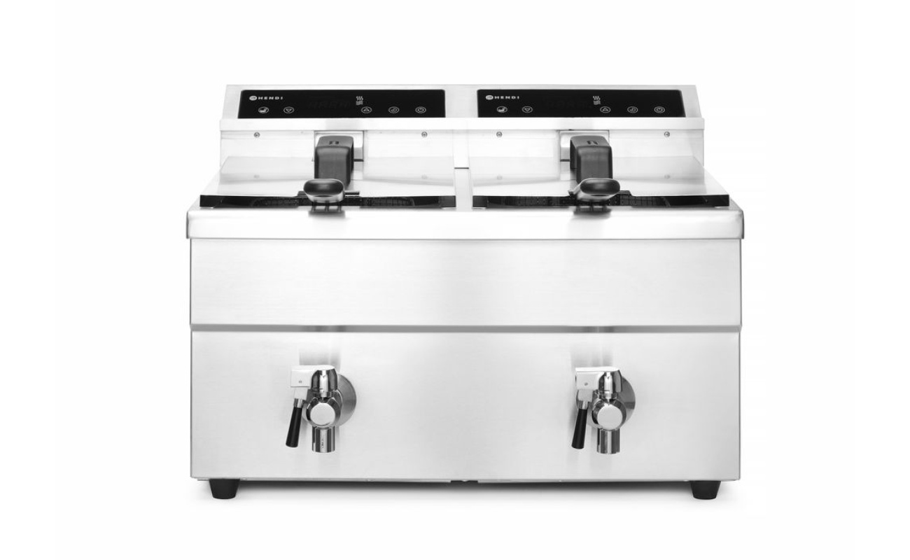 Friteuse à induction avec robinet de vidange - 2 x 8 l