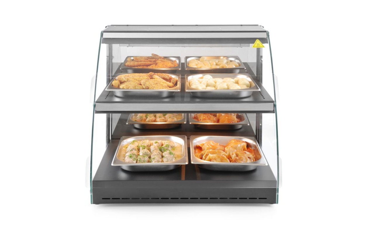 Vitrine de table chauffante quartz deux niveaux_2