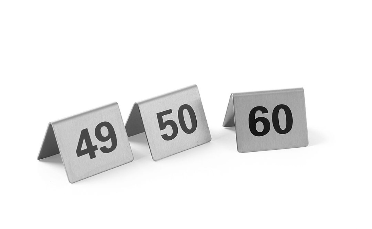 Chevalets de table numérotés