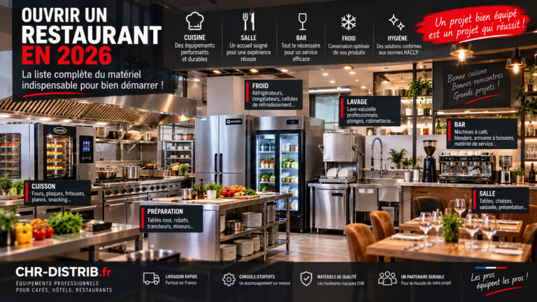 Ouvrir un restaurant en 2026 : la liste complète du matériel indispensable 13 Ouvrir un restaurant en 2026 : la liste complète du matériel indispensable