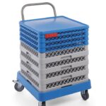 Chariot à casier de lavage avec poignée