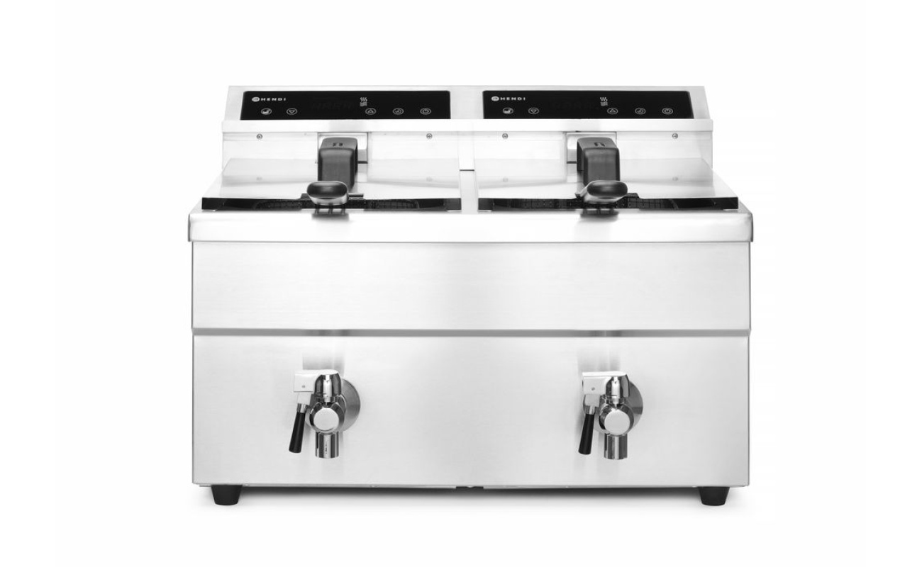 Friteuse à induction avec robinet de vidange - 2 x 8 l