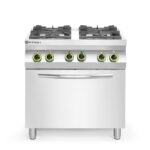 Cuisinière à gaz 4 feux avec four à convection GN 1/1