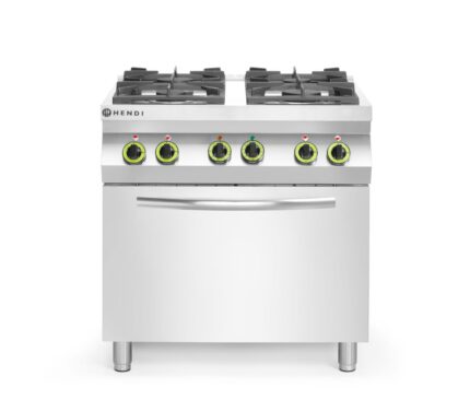 Cuisinière à gaz 4 feux avec four à convection GN 1/1