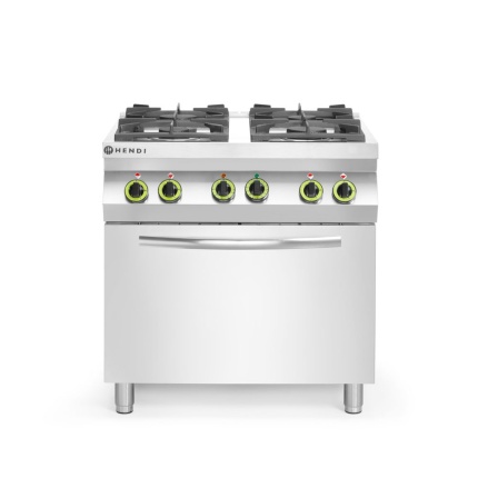 Cuisinière à gaz 4 feux avec four à convection GN 1/1