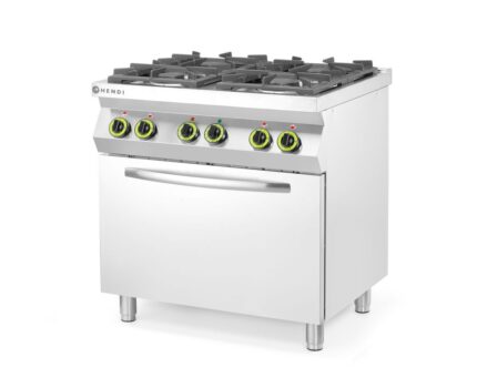 Cuisinière à gaz 4 feux avec four à convection GN 1/1_2